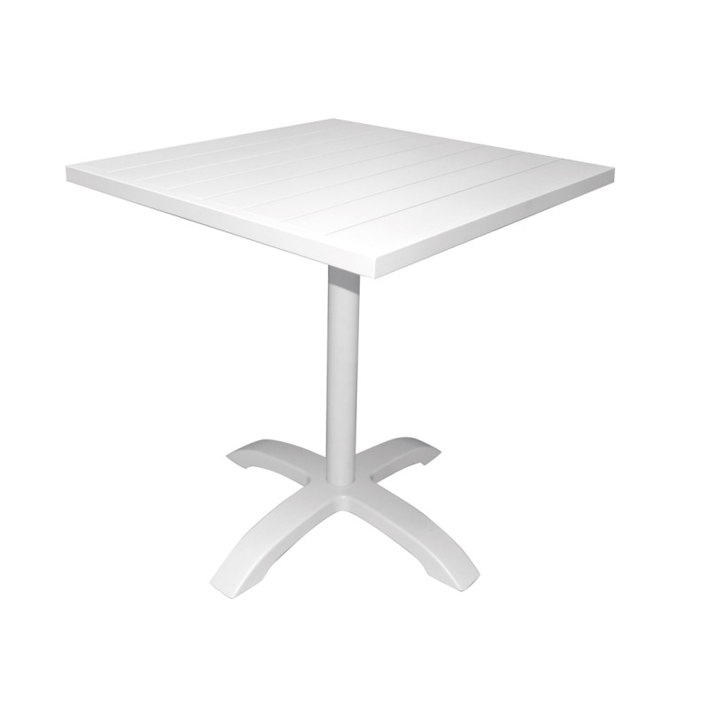 Tavolo Calipso Moia alluminio piano doghe bianco esterno