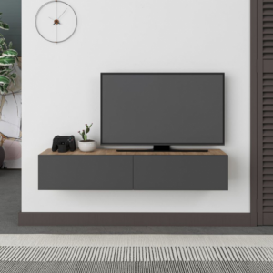 Zoom Mobile porta TV sospeso Francy rovere antracite ante a ribalta