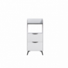 Mobile multiuso Gorki con cassetti bianco e ripiano retro grey