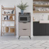 Mobile multiuso Gorki con cassetti light mocha e ripiano carrara bianco