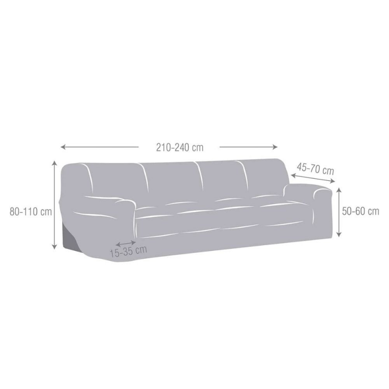 Copridivano Troya elastico 4 posti grigio 210/240