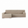 Copridivano Troya elastico penisola sinistra beige bracciolo lungo 250/310