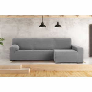 Zoom Copridivano Troya elastico penisola destra grigio bracciolo lungo 250/310