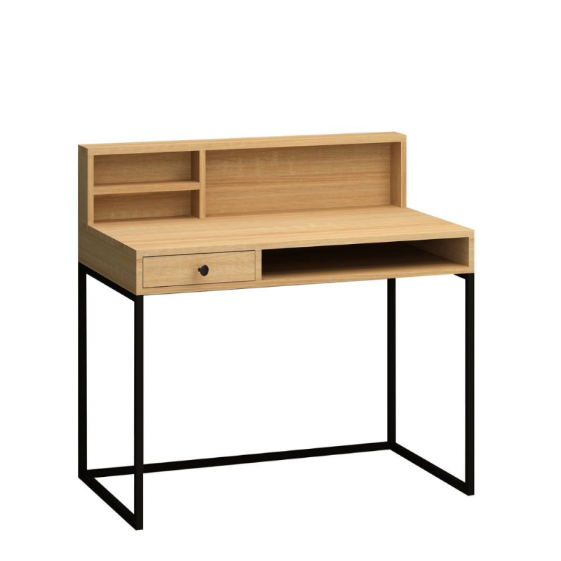 Scrivania rovere nero con cassetto Nasus