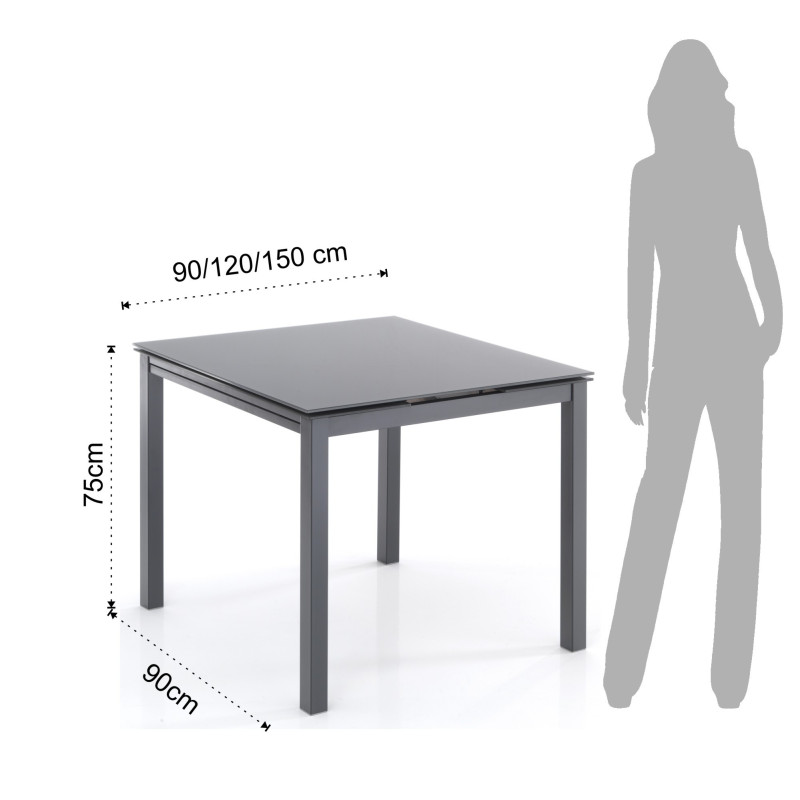 Tavolo Allungabile New Daily 90 Grey L98 H11 P98 Cm