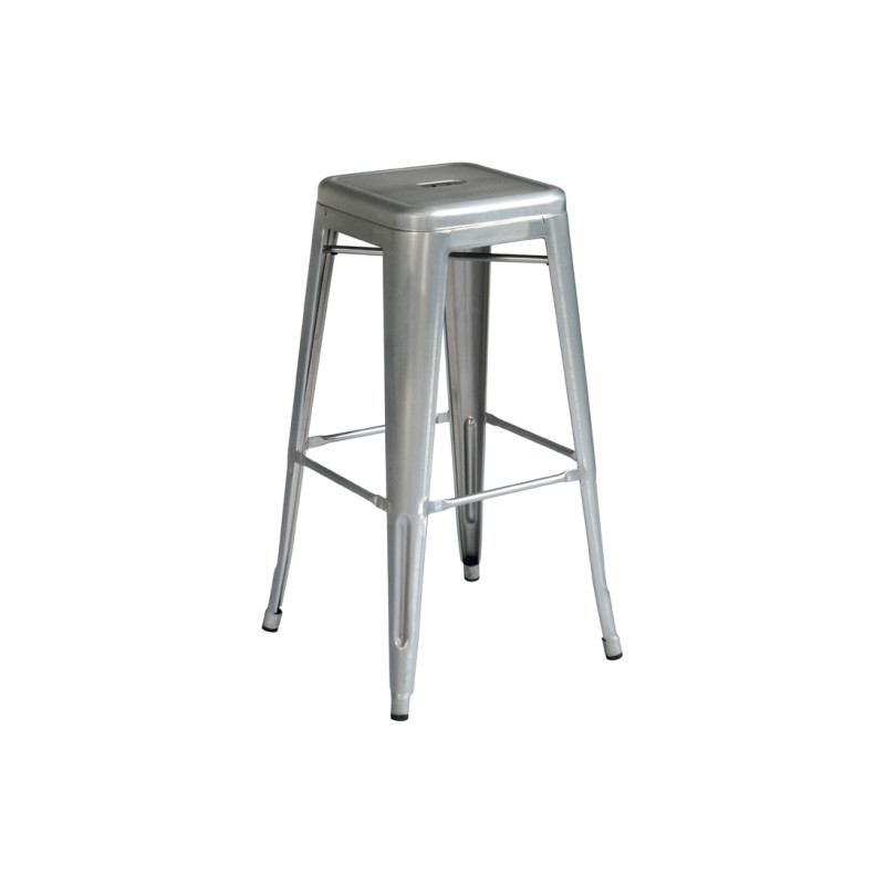 Set 2 sgabelli Moia alti lamiera galvanizzata grigi da esterno