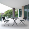 Set WRB015 Tavolo e sedie pieghevoli rattan nero