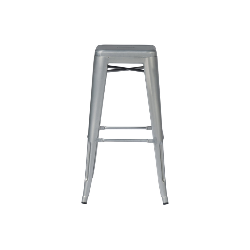 Set 2 sgabelli Moia alti lamiera galvanizzata grigi da esterno