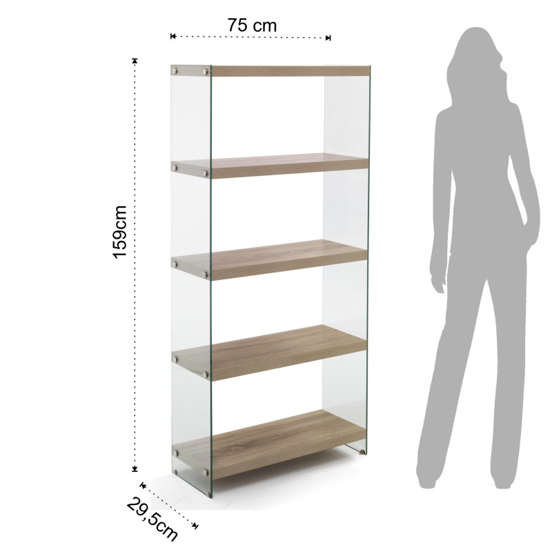 Libreria 5 Ripiani Nancy 75 162X32X7 Cm