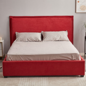 Zoom Letto matrimoniale Neso contenitore tessuto rosso