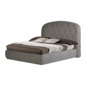 Zoom Letto matrimoniale contenitore Button1 grigio chiaro testiera arrotondata