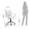 Poltrona Da Ufficio Milko White 53X65X68 Cm