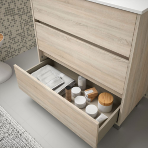 Zoom Mobile bagno Elmas100 con lavabo rovere caledonia 3 cassetti 100x45x86h