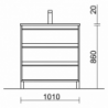 Mobile bagno Geco100 rovere ostippo con lavabo 3 cassetti 100x45x86h