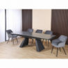 Tavolo allungabile Ariel piano in ceramica e struttura in metallo colore nero