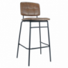Sgabello Ross in ecopelle ruggine con gambe nere
