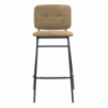 Sgabello Ross in velluto cappuccino con gambe nere