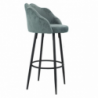 Sgabello Orel in velluto grigio con gambe nere opache