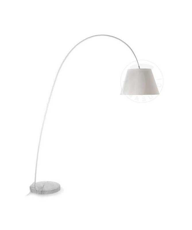 Lampada da terra Smarty in metallo e marmo - bianca