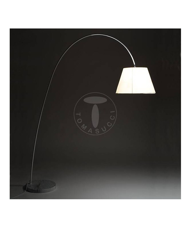 Lampada da terra Smarty in metallo e marmo - bianca