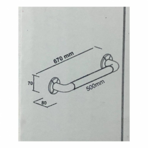 Zoom Corrimano di sicurezza 67 cm. per disabili colore bianco
