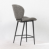 Sgabello Elice colore grigio chiaro gambe in metallo colore nero
