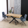 Tavolo Belinda allungabile piano colore rovere e struttura colore nero