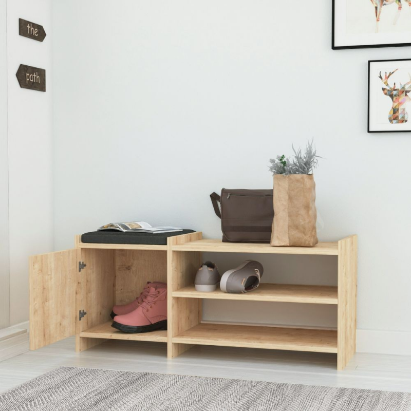 Scarpiera Sunno con anta colore rovere