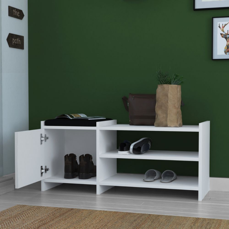 Scarpiera Sunno con anta colore bianco