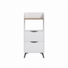 Mobile multiuso Gorki con cassetti bianchi e ripiano rovere