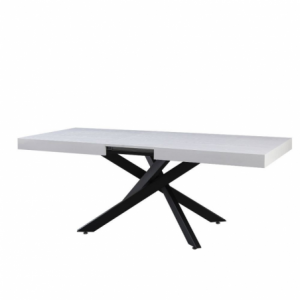 Zoom Tavolo Belinda allungabile piano colore bianco effetto poro e struttura colore nero