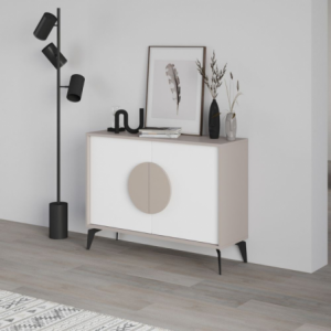 Zoom Madia Gora 110 cm struttura colore light mocha e ante colore bianco