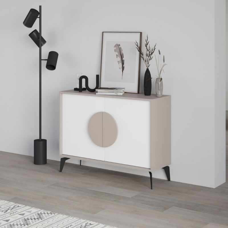 Madia Gora 110 cm struttura colore light mocha e ante colore bianco