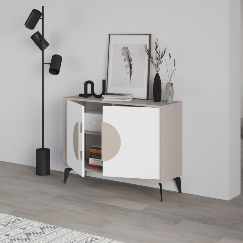 Madia Gora 110 cm struttura colore light mocha e ante colore bianco