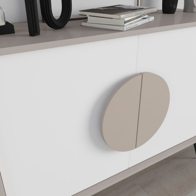 Madia Gora 110 cm struttura colore light mocha e ante colore bianco