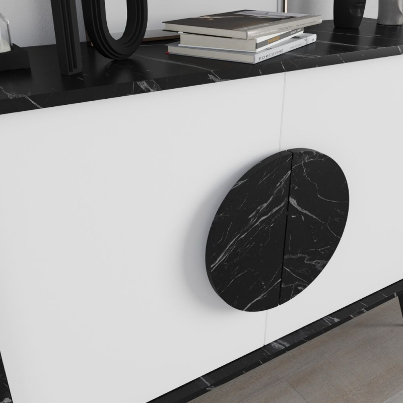 Madia Gora 110 cm struttura colore bendir e ante colore bianco