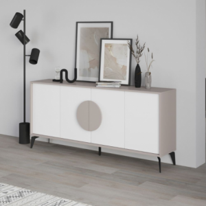 Zoom Madia Gora 180 cm struttura colore light mocha con ante bianche