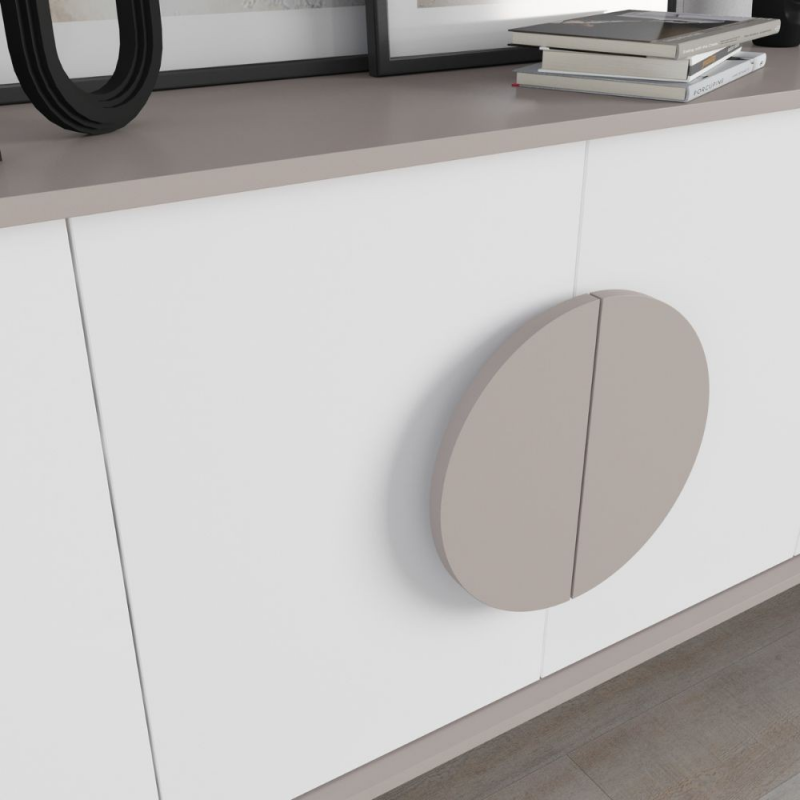 Madia Gora 180 cm struttura colore light mocha con ante bianche