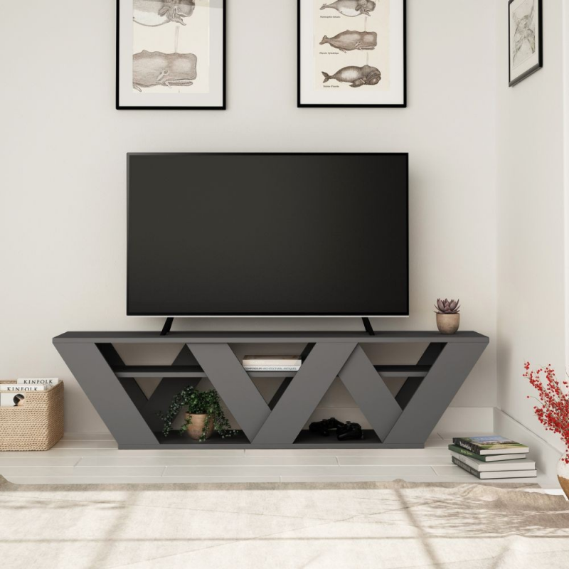 Porta tv Ralla colore antracite 158x30x40h