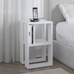 Tavolino comodino Lonie colore bianco