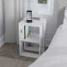 Tavolino comodino Lonie colore bianco