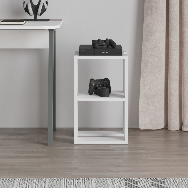 Tavolino comodino Lonie colore bianco