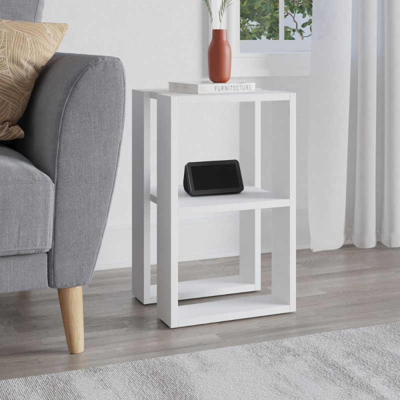 Tavolino comodino Lonie colore bianco