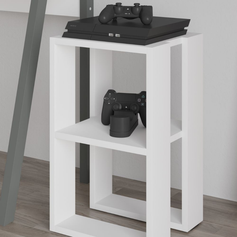 Tavolino comodino Lonie colore bianco