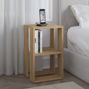Zoom Tavolino comodino Lonie colore rovere