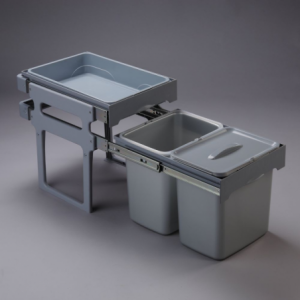 Zoom Pattumiera Tank 40 con vassoio estraibile in plastica grigio 2x16 LT