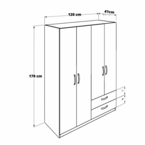 Zoom Armadio GRD4422023 rovere 4 ante e 2 cassetti