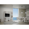 Composizione Libreria Kato 6R 2 fianchi 2 fasce lunghe 2 fasce corte 2 fasce medie pannello TV