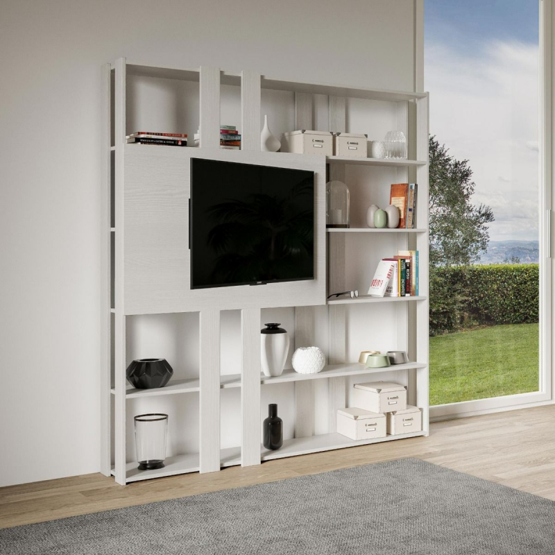 Composizione Libreria Kato 6R 2 fianchi 2 fasce lunghe 2 fasce corte 2 fasce medie pannello TV
