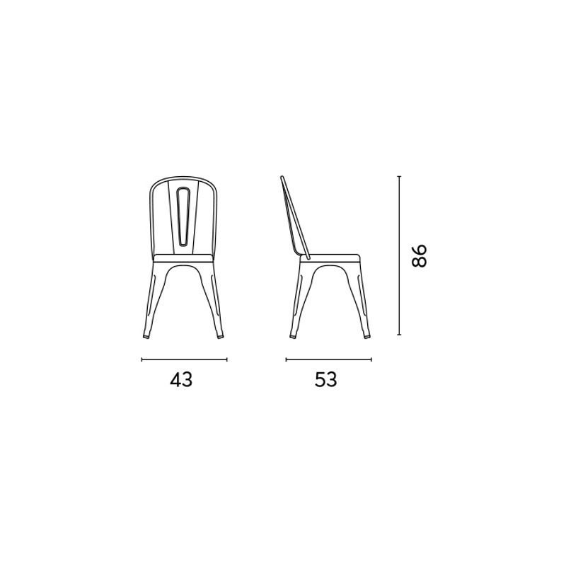 Set 2 Sedie Moia lamiera galvanizzata avorio esterno resistente